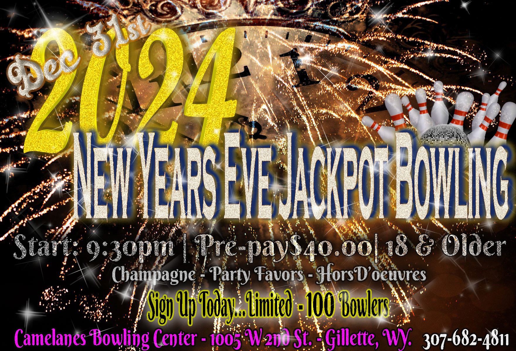 Camelanes Bowling Center New Years Eve Jackpot Bowling